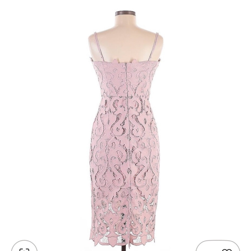 Bardot Blush Backless Lace Dress